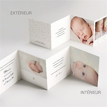 Faire-part naissance bracelet love accordéon - Vue d'ensemble