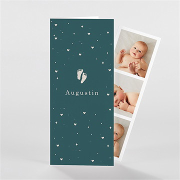 Faire-part naissance douce empreinte photomaton