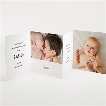 Faire-part naissance petit chouchou accordéon - Détail du faire-part