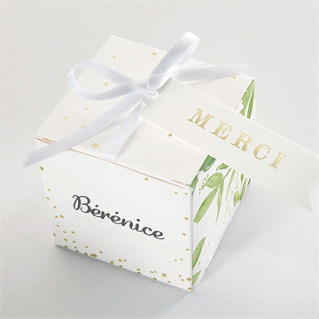 Boîte de dragées communion ornements dorure - Dessus de la boîte