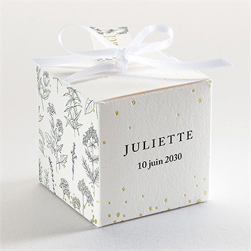 Boîte de dragées communion rayonnement dorure - Dos de la boîte