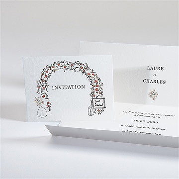 Faire-part mariage belle intimité pochette - Intérieur du faire-part