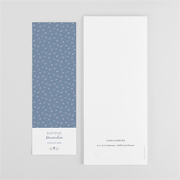 Faire-part de baptême mosaïque de photomaton - Dos du faire-part