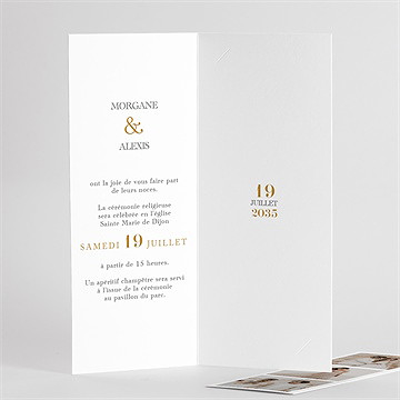 Faire-part mariage lettre moderne photomaton - Détail de l'intérieur