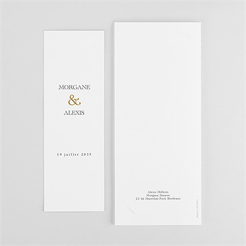 Faire-part mariage lettre moderne photomaton - Dos du faire-part