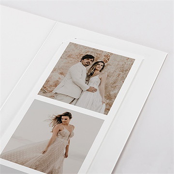 Faire-part mariage lettre moderne photomaton - Détail du faire-part