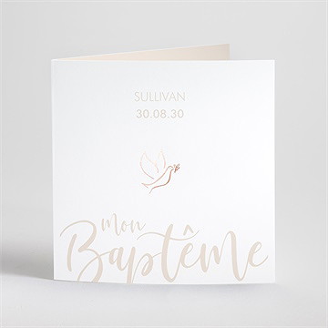 Faire-part de baptême lettre de cuivre dorure