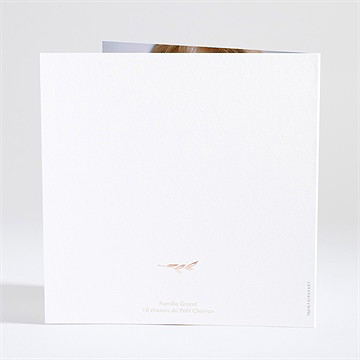 Faire-part de baptême lettre de cuivre dorure - Dos du faire-part