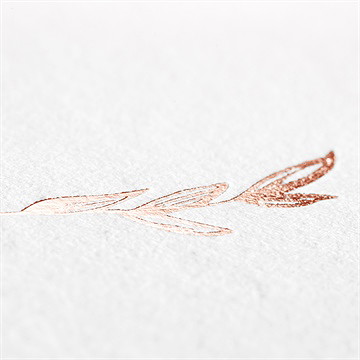 Faire-part de baptême lettre de cuivre dorure - Détail du dos du faire-part