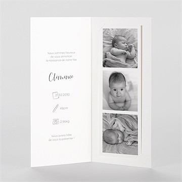 Faire-part naissance mes petits pictos photomaton - Intérieur du faire-part