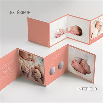 Faire-part naissance sa clarté accordéon - Vue d'ensemble