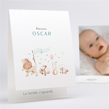 Faire-part naissance la fanfare! pli décalé