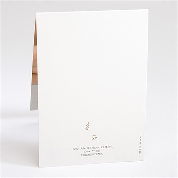 Faire-part naissance la fanfare! pli décalé - Dos du faire-part