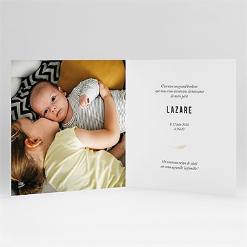 Faire-part naissance belle alcôve carré plié - Vue zoomée