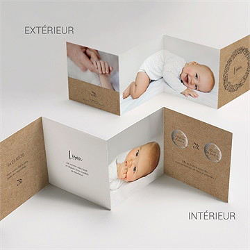 Faire-part naissance tendre secret accordéon - Vue d'ensemble