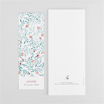 Faire-part naissance gentil coquelicot photomaton - Dos du faire-part