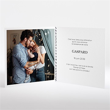 Faire-part naissance instants carré plié - Intérieur du faire-part