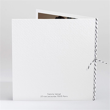 Faire-part naissance instants carré plié - Dos du faire-part