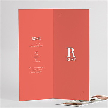 Faire-part naissance mon bébé grenadine photomaton - Intérieur du faire-part