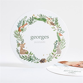 Faire-part naissance tendre flore dorure