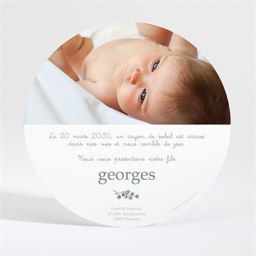 Faire-part naissance tendre flore dorure - Dos du faire-part