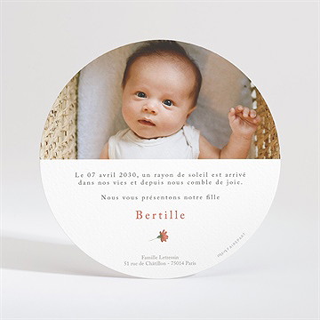 Faire-part naissance profusion dorure - Dos du faire-part