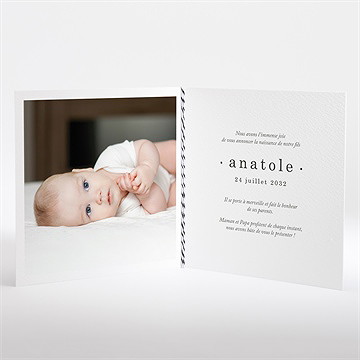 Faire-part naissance signes de douceur carré plié - Intérieur du faire-part