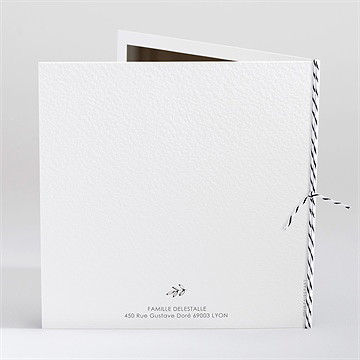 Faire-part naissance signes de douceur carré plié - Dos du faire-part