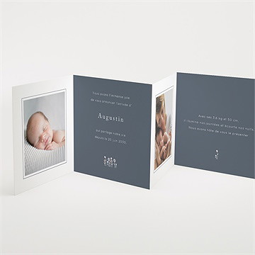 Faire-part naissance graine de garçon accordéon - Intérieur du faire-part