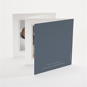 Faire-part naissance graine de garçon accordéon - Dos du faire-part