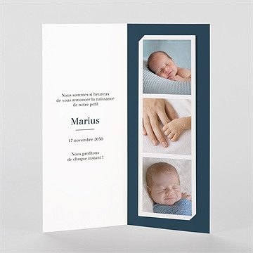 Faire-part naissance mon tout premier photomaton - Intérieur du faire-part