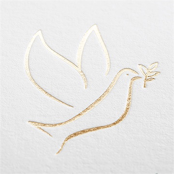 Faire-part de baptême feuilles et or dorure - Marquage à chaud OR