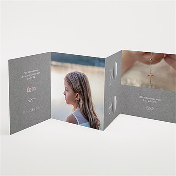 Faire-part communion communion accordéon - Intérieur du faire-part