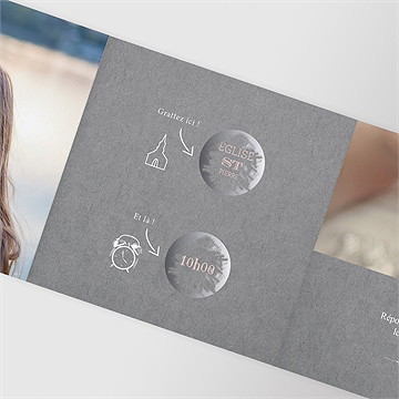 Faire-part communion communion accordéon - vue zoomée