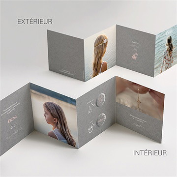 Faire-part communion communion accordéon - Vue d'ensemble