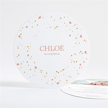Faire-part de baptême subtil tressage dorure