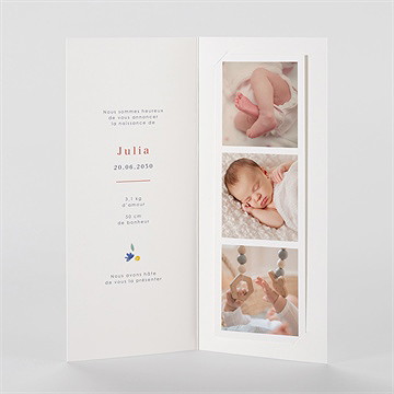 Faire-part naissance nos beaux jours photomaton - Intérieur du faire-part
