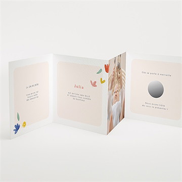 Faire-part naissance nos beaux jours accordéon - Intérieur du faire-part