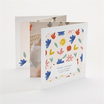 Faire-part naissance nos beaux jours accordéon - Dos du faire-part