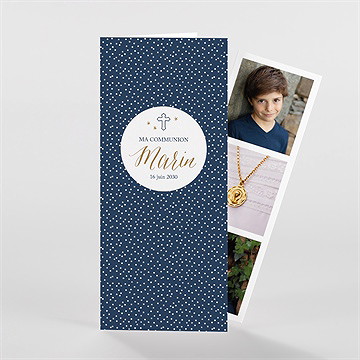Faire-part communion relief photomaton - Vue d'ensemble
