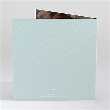 Faire-part de baptême confidences plié - Dos du faire-part