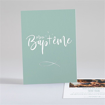 Faire-part de baptême jeu de mots dorure