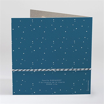 Faire-part naissance cadre chic et élégant plié - Dos du faire-part