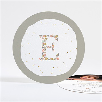 Faire-part communion signature florale dorure