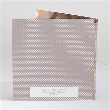 Faire-part de baptême rondeur et douceur carré plié - Dos du faire-part