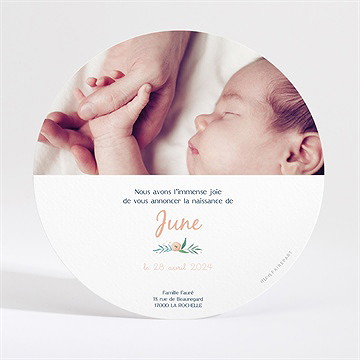 Faire-part naissance belle photo dorure - Dos du faire-part