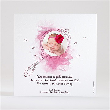 Faire-part naissance joli conte dorure - Dos du faire-part