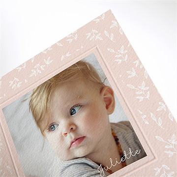 Faire-part naissance simple cadre et photo gaufrage - Détail du faire-part