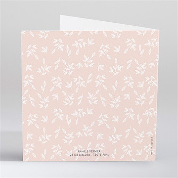 Faire-part naissance simple cadre et photo gaufrage - Dos du faire-part