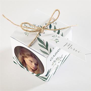 Boîte de dragées confirmation a l'ombre de l'olivier - Dessus de la boîte